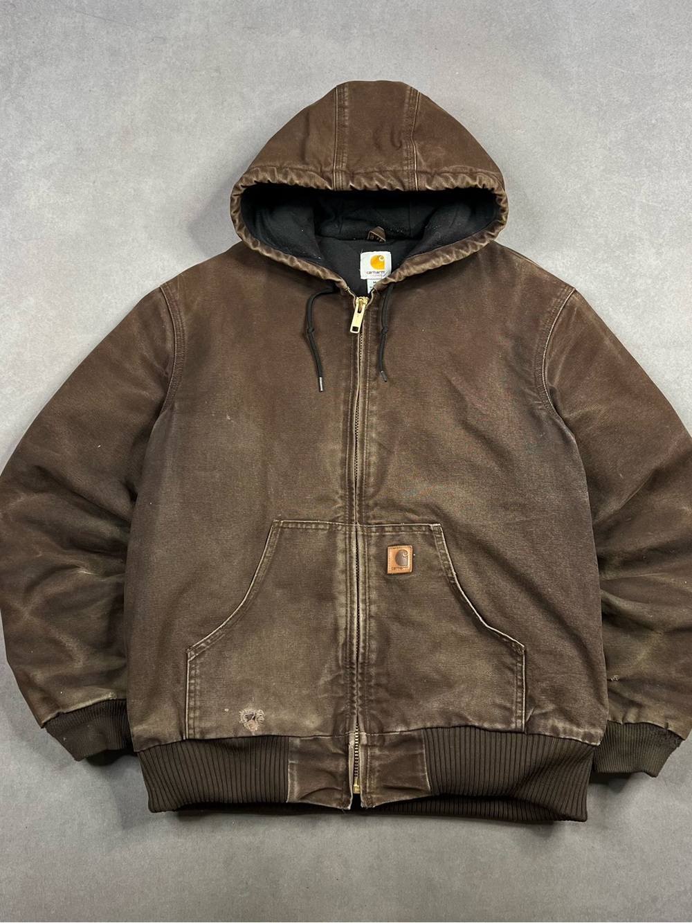Carhartt Dark Brown Hooded Puffer Jacket